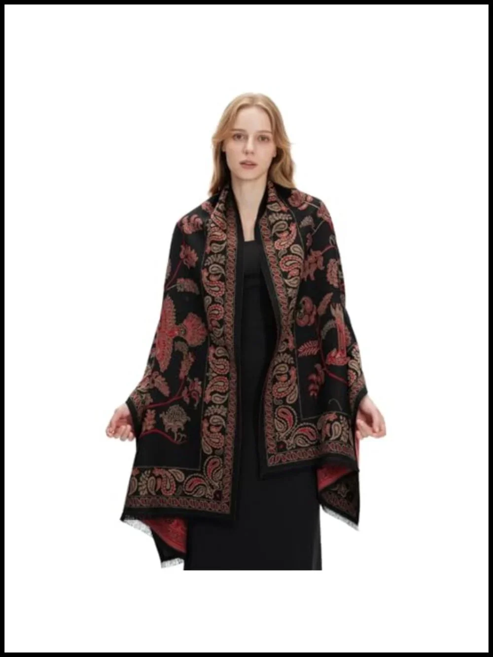 Reversible Paisley Pashmina Shawl Wrap Wedding Stole